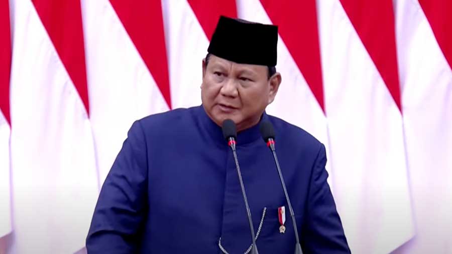 Pidato Presiden Republik Indonesia Prabowo Subianto Masa Jabatan 2024-2029 (YouTube Setpres)