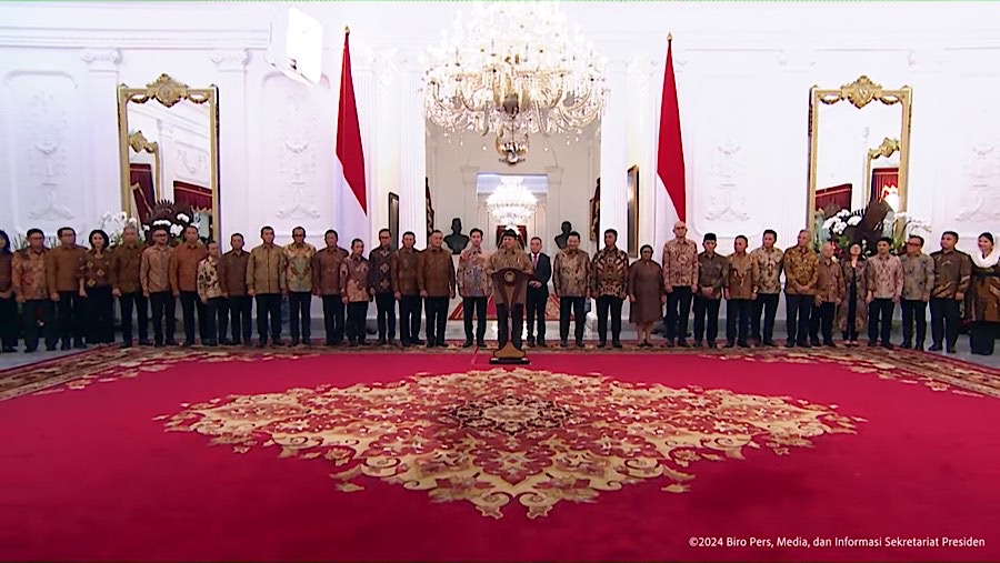 Presiden Prabowo Subianto mengumumkan wakil menteri negara dan kepala badan dalam pemerintahan periode 2024-2029. (Tangkapan Layar Youtube Setpres)