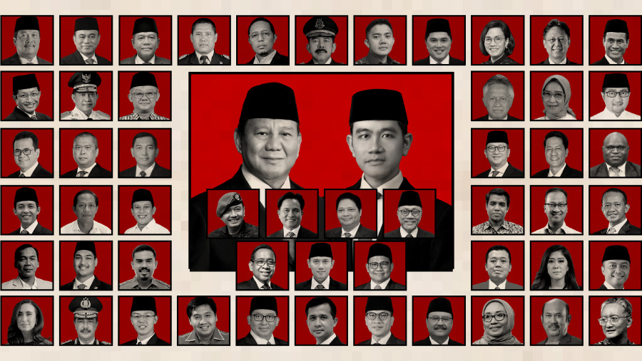 Kabinet Merah Putih: Daftar Lengkap Menteri Prabowo-Gibran (Bloomberg Technoz/Arie Pratama)