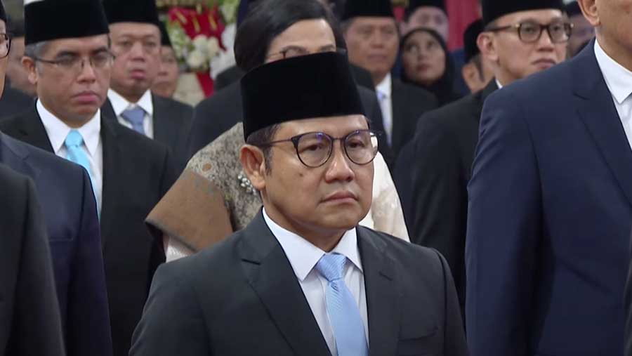 Cak Imin saat Pelantikan Menteri Kabinet Merah Putih Masa Jabatan 2024-2029, Istana Negara, 21 Oktober 2024 (YouTube/Setpres)