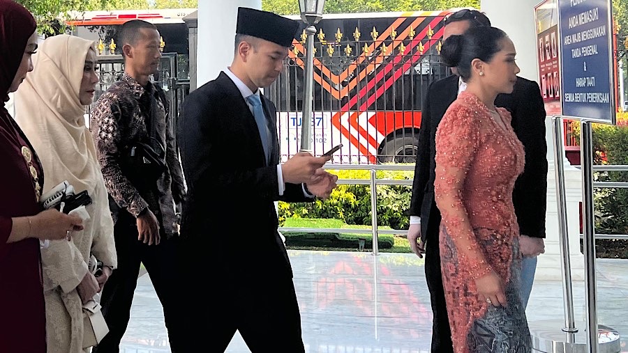 Raffi Ahmad di Istana Kepresidenan. (Bloomberg Technoz/Mis Fransiska Dewi)