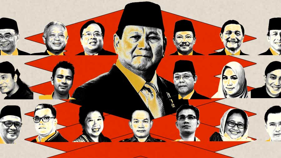 Prabowo Lantik 27 Pejabat Badan dan Khusus Kabinet Merah Putih (Bloomberg Technoz/Asfahan)