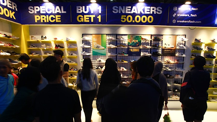 Salah satu program unggulan, Sneakers Rp50,000, juga akan kembali di USS 2024.  (Bloomberg Technoz/Andrean Kristianto)