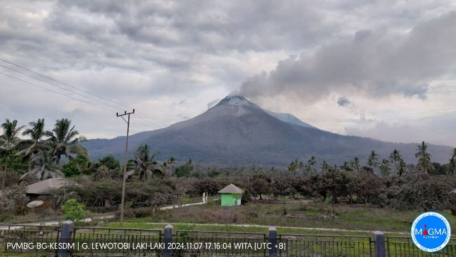 Gambaran Gunung Lewotobi per Kamis 7 November 2024. (Badan Geologi ESDM)