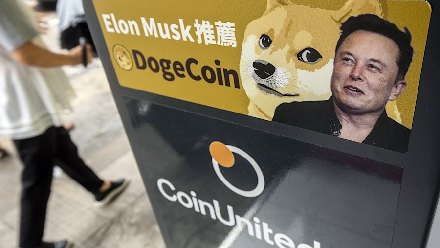 Kenaikan tertinggi terjadi pada Dogecoin DOGE milik Elon Musk. (Paul Yeung/Bloomberg)