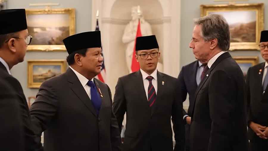 Presiden RI Prabowo Subianto bertemu Antony Blinken (YouTube Prabowo Subianto)