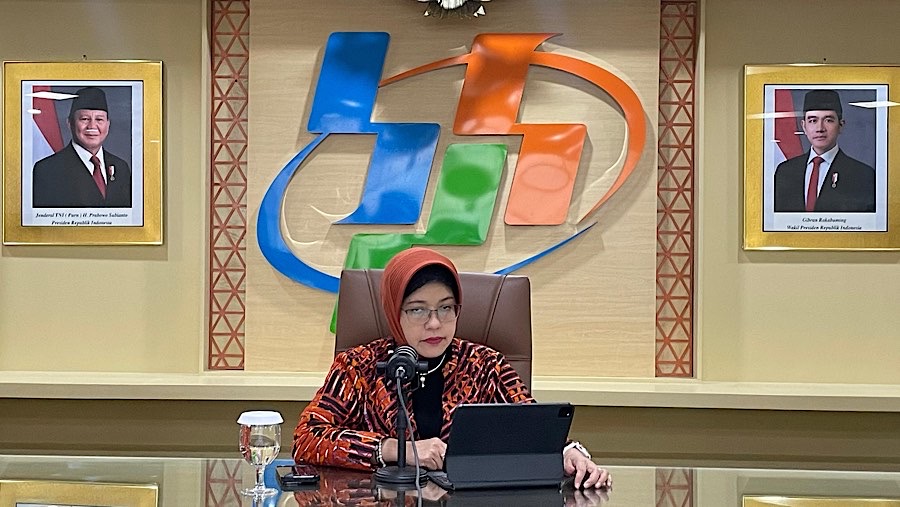 Plt. Kepala Badan Pusat Statistik (BPS) Amalia Adininggar Widyasanti saat rilis BPS, Jumat (15/11/2024). (Bloomberg Technoz/Azura Yumna)