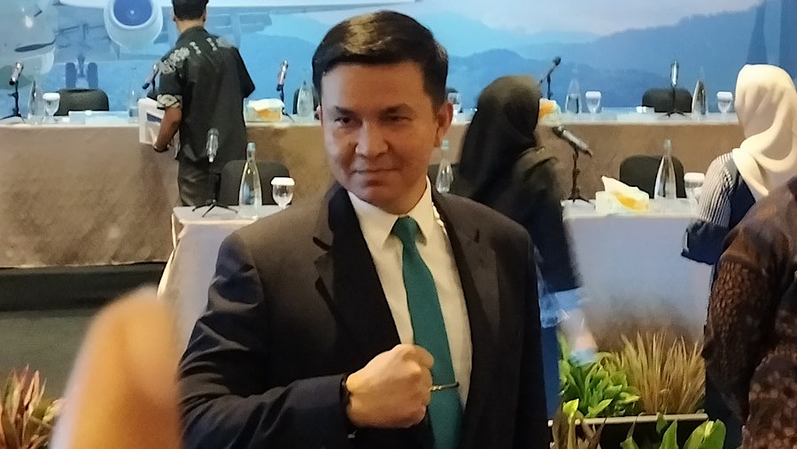 Wamildan Tsani Panjaitan, menjadi Direktur Utama PT Garuda Indonesia (Persero) Tbk (GIAA). (Bloomberg Technoz/Sultan Ibnu Affan)