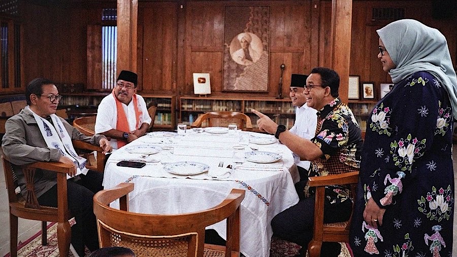 Pasangan calon gubernur Jakarta nomor urut 3, Pramono Anung-Rano Karno, bertemu dengan Anies Baswedan. (Instagram @aniesbaswedan)