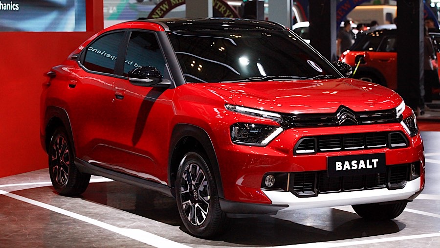 Citroen memperkenalkan Basalt, SUV dengan konsep eksterior coupe yang telah hadir di India, pada Agustus 2024. (Bloomberg Technoz/Andrean Kristianto)