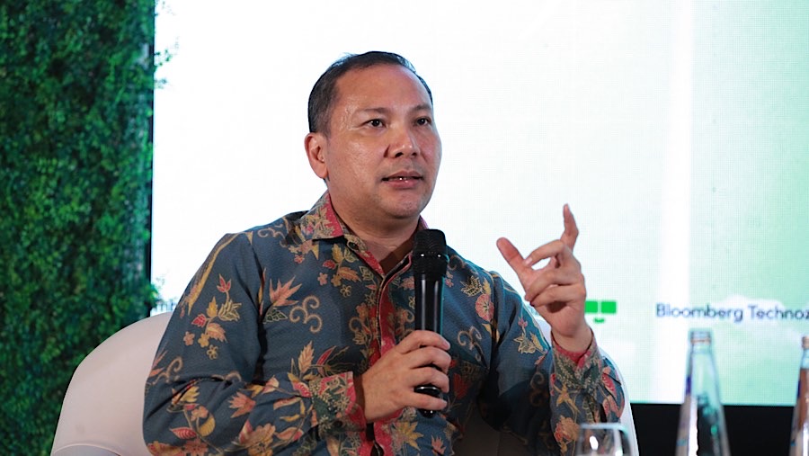 Ketua Satgas Nasional Transisi Energi (TEN) Rachmat Kaimuddin turut menjadi pembicara pada Ecofest 2024. (Bloomberg Technoz/Andrean Kristianto)