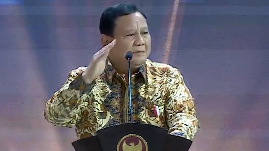 Presiden Prabowo Subianto saat pertemuan tahunan Bank Indonesia 2024. (Tangkapan Layar Youtube Bank Indonesia)