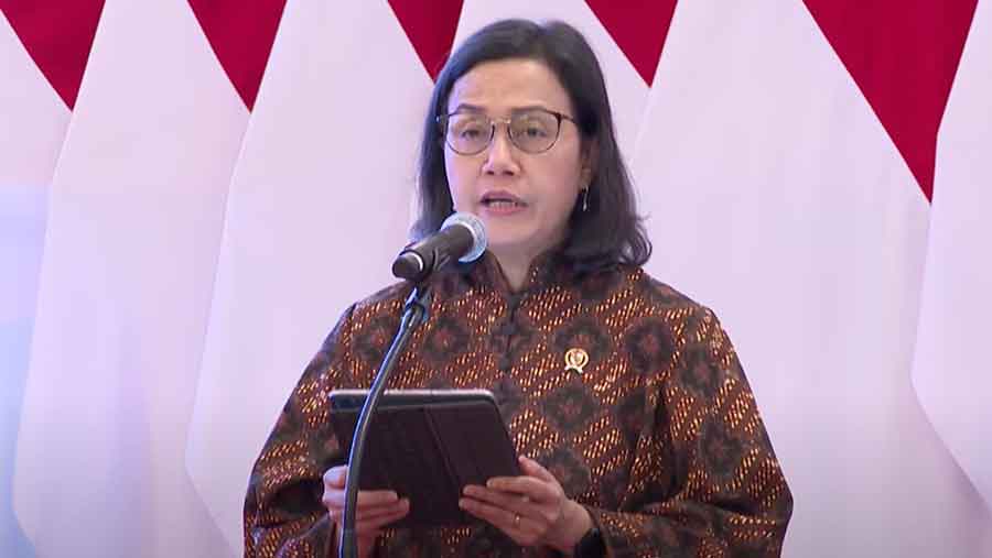 Sri Mulyani pada Penyerahan DIPA dan TKD 2025 serta Peluncuran Katalog Elektronik Versi 6, 10 Desember 2024. (YouTube Setpres)