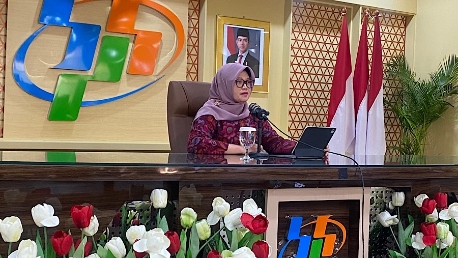 Deputi Bidang Distribusi dan Jasa, Badan Pusat Statistik (BPS) Pudji Ismartini dalam rilis BPS, Kamis (2/1/2025). (Bloomberg Technoz/Dovana Hasiana)