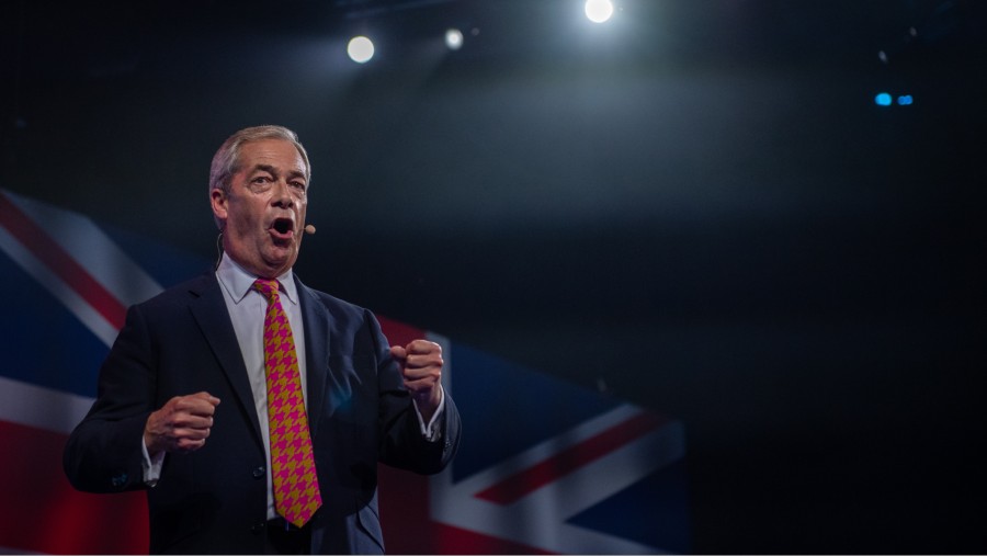 Pemimpin partai Reformasi Inggris, Nigel Farag. (Bloomberg)