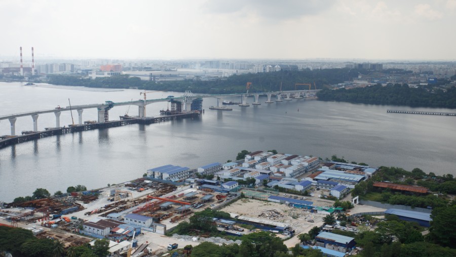 The Johor Bahru–Singapore Rapid Transit System (RTS) sedang dibangun di Johor Bahru, Malaysia. (Fotografer: Samsul Said/Bloomberg)