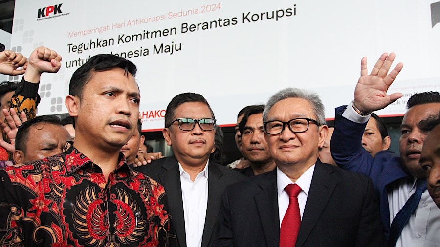 KPK telah menyelesaikan proses pemeriksaan terhadap Sekjen PDIP, Hasto Kristiyanto, (Bloomberg Technoz/Andrean Kristianto)