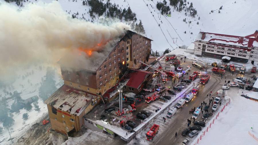 Kebakaran di Grand Kartal Hotel Turki. (Sumber: Bloomberg)