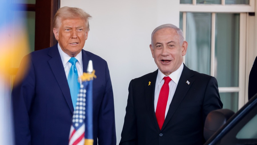 Donald Trump bersama Netanyahu. (Sumber: Bloomberg)