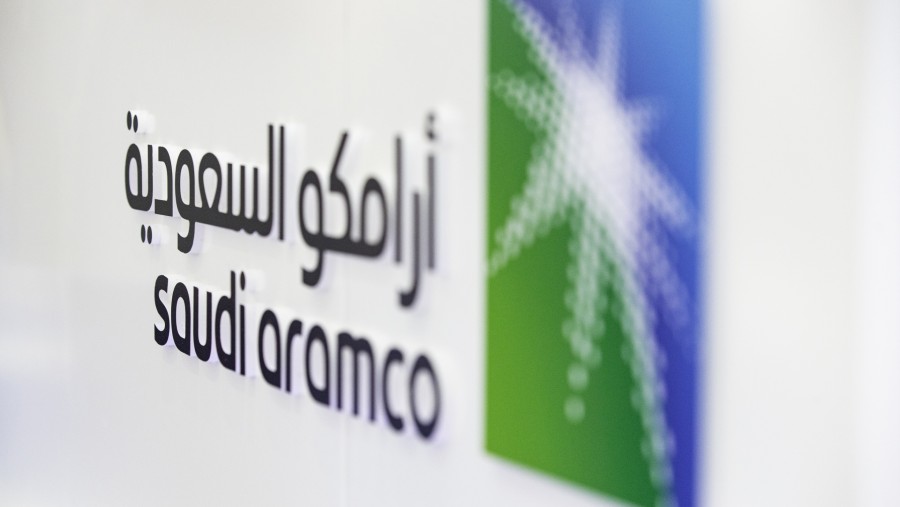 Logo Saudi Aramco./Bloomberg-Christopher Pike