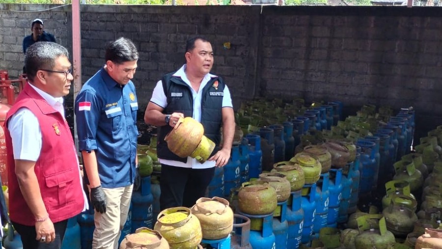 Kepolisian ungkap sindikat pengoplosan LPG di Bali. (Dok. Humas Polri)