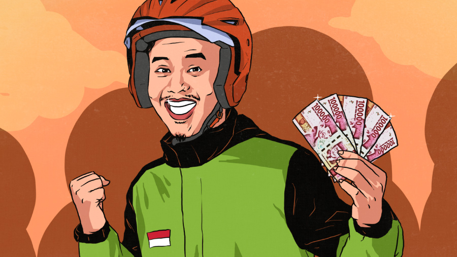 Gojek-Grab Kasih Syarat Ojol Kurir yang Dapat Bonus Hari Raya (Bloomberg Technoz/Arie Pratama)