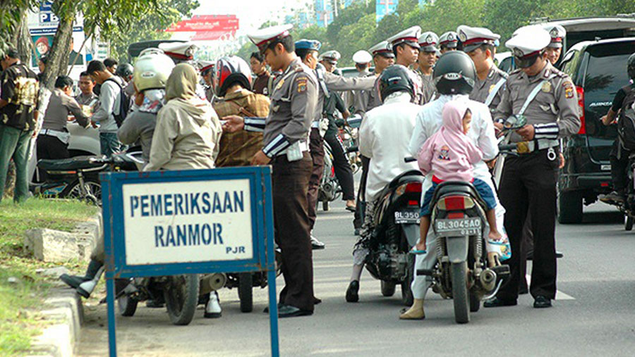 Ilustrasi Pelaksanaan Razia dan Tilang Kendaraan Bermotor. (Dok Humas Polri)