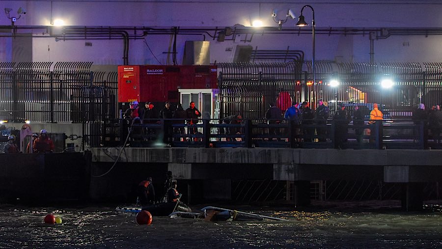 Data jalur penerbangan menunjukkan helikopter tersebut lepas landas dari heliport di dekat Wall Street. (David Dee Delgado/Bloomberg)