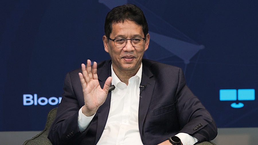 Ketua Dewan Komisioner LPS, Purbaya Yudhi Sadewa di kantor Bloomberg Technoz, Jakarta, Rabu (16/4/2025). (Bloomberg Technoz/Andrean Kristianto)