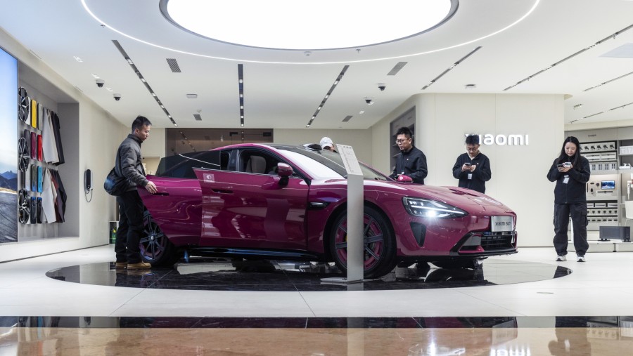 Pameran mobil Xiaomi SU7. (Bloomberg)