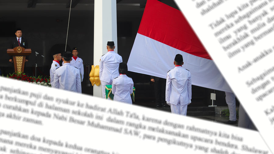 ⁠Ilustrasi Naskah Pidato Terbaru Amanat Pembina Upacara (Dok. BLDK Mahkamah Agung dan diolah)