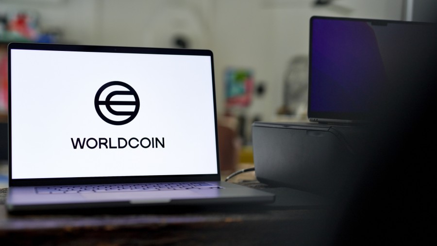 Aplikasi Worldcoin dari World App. (Gabby Jones/Bloomberg)