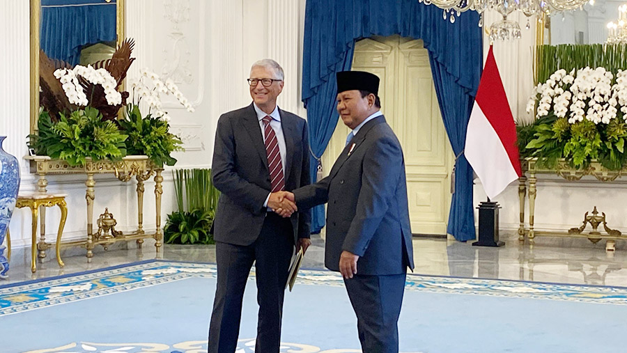 Presiden Prabowo Terima Kunjungan Bill Gates di Istana (Bloomberg Technoz/Dovana Hasiana)