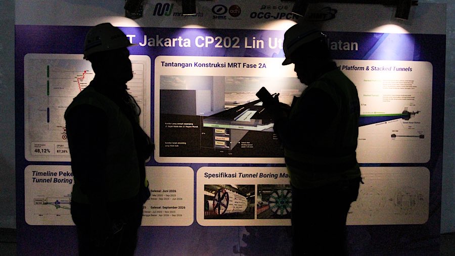 Nantinya terowongan ini akan menghubungkan Stasiun Harmoni dengan Stasiun Mangga Besar. (Bloomberg Technoz/Andrean Kristianto)i