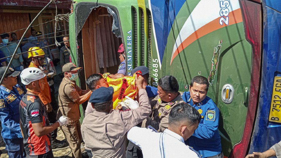 Kecelakaan Bus di Padang Panjang, Sumatera Barat. (Dok Humas Polri)