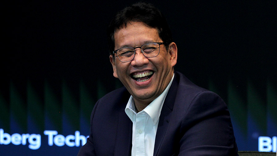 Ketua Dewan Komisioner LPS, Purbaya Yudhi Sadewa di kantor Bloomberg Technoz, Jakarta, Rabu (16/4/2025). (Bloomberg Technoz/Andrean Kristianto)