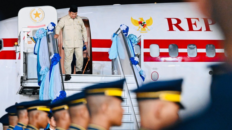 Presiden Prabowo Subianto tiba di Thailand. (Laily Rachev - Biro Pers Sekretariat Presiden)
