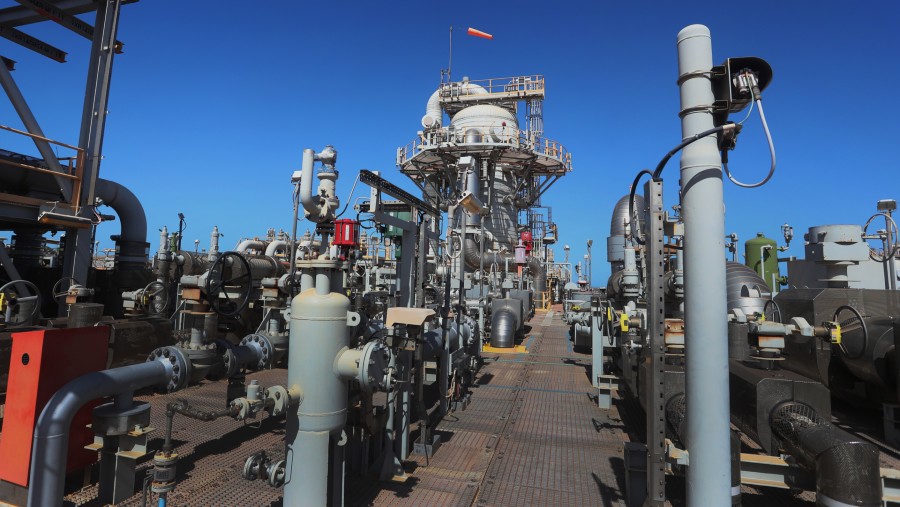 Fasilitas gas alam cair (LNG) dan penangkapan dan penyimpanan karbon (CCS) Gorgon, yang dioperasikan oleh Chevron Corp./Bloomberg-Lisa Maree Williams