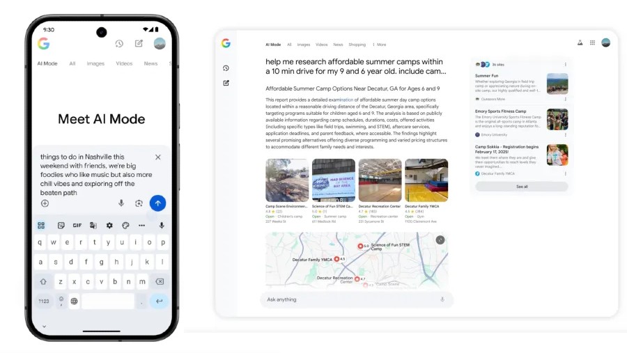 Mode AI milik Google yang terintegrasi di layanan 'Search'. (dok: perusahaan)