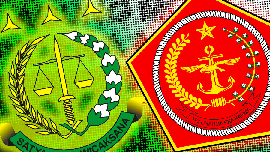 Ilustrasi Kejaksaan Agung RI dan TNI (Diolah)