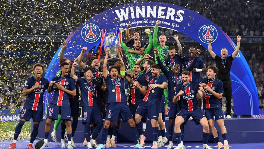 Paris Saint-Germain (PSG) merayakan kemenangan Liga Champions 2025. (Sumber: Instagram @PSG) 