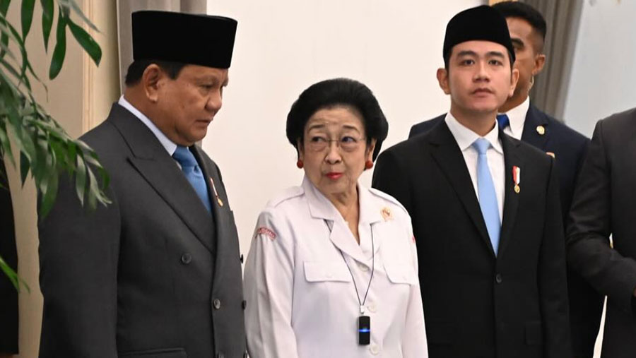 Presiden Prabowo dan Wakil Presiden Gibran Rakabuming bersama Megawati Soekarnoputri. Senin (02/06/2025) (Dok. Instagram @gibran_rakabuming)