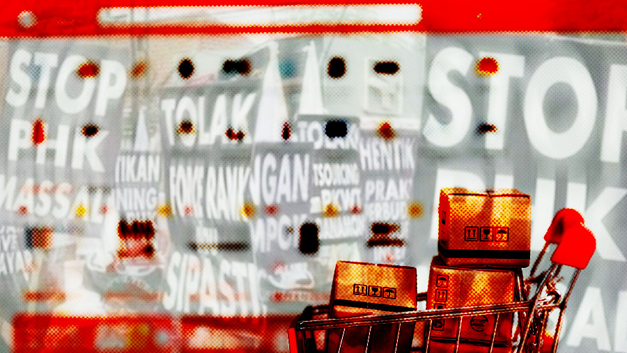 Ilustrasi Badai PHK di E-Commerce (Bloomberg Technoz)