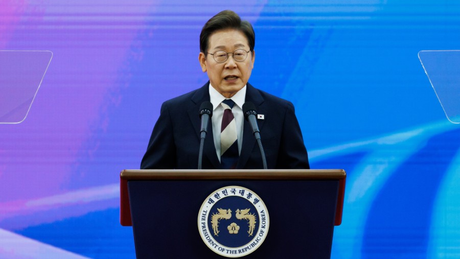 Lee Jae-myung di Majelis Nasional di Seoul pada tanggal 4 Juni. (Fotografer: SeongJoon Cho/Bloomberg)