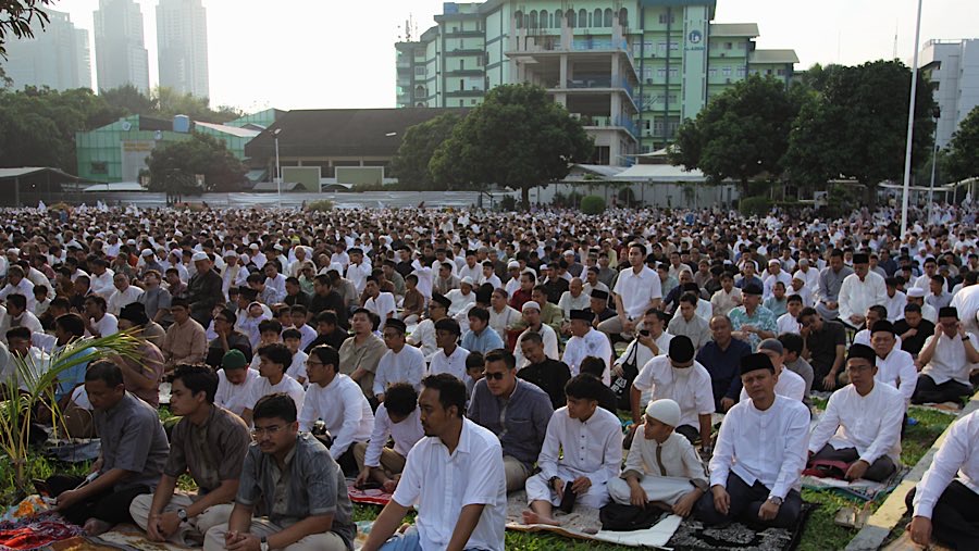 Kementerian Agama menetapkan Hari Raya Iduladha 1446 Hijriah jatuh pada Jumat, 6 Juni 2025. (Bloomberg Technoz/Andrean Kristianto)