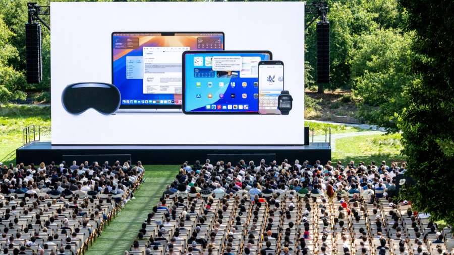 Suasana WWDC 2025 dari Apple. (David Paul Morris/Bloomberg)