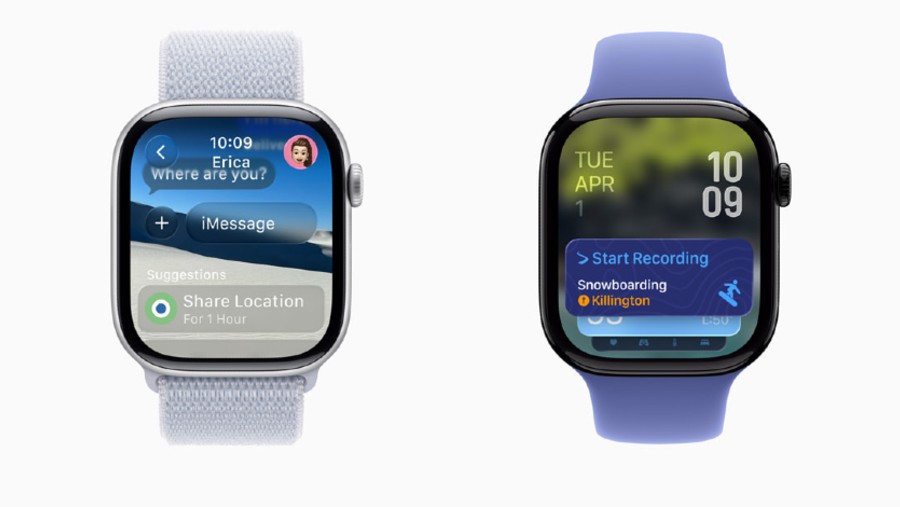 Ilustrasi Apple Watch dengan pembaruan desain, hadir di watchOS 26. (dok: Apple)