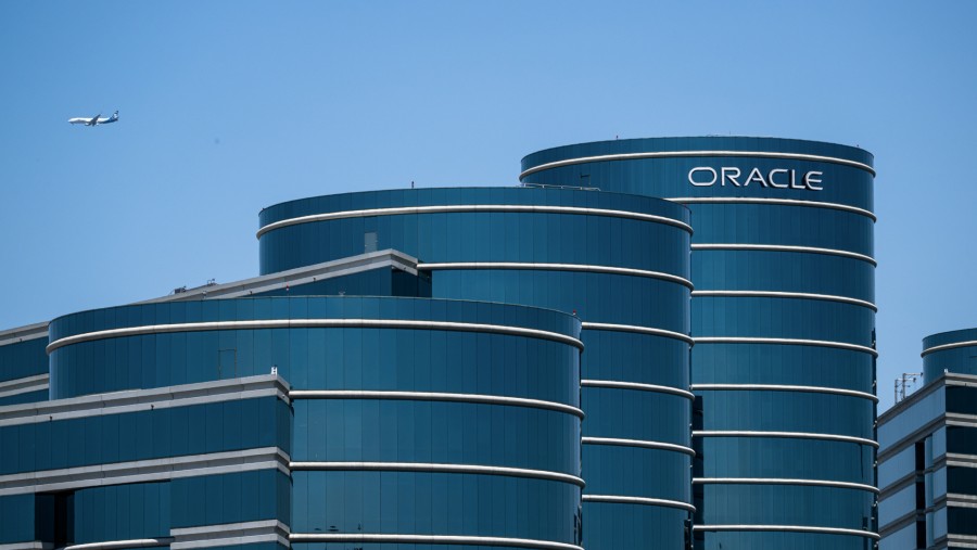 Kantor Oracle di Redwood City, California. (Fotografer: David Paul Morris/Bloomberg)