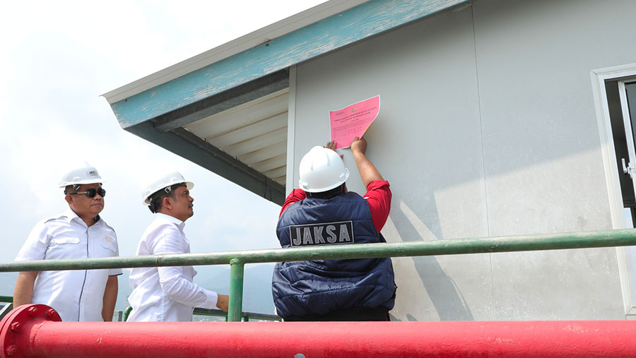 Kejaksaan Agung menyita sejumlah aset PT Orbit Terminal Merak dalam kasus tata kelola minyak mentah PT Pertamina dan anak usahanya. (Dok. Kejagung RI)