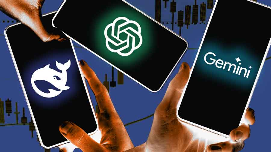 Mengukur Popularitas ChatGPT, Gemini, & DeepSeek (Bloomberg Technoz/Asfahan)